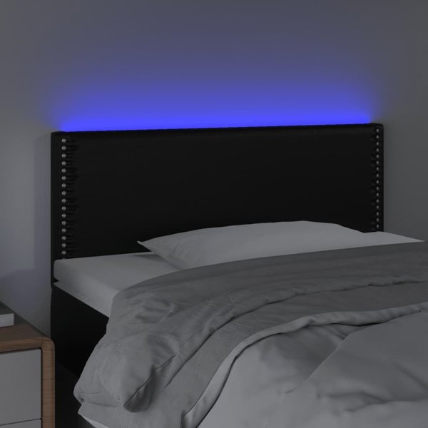 vidaXL Κεφαλάρι κρεβατιού με LED, μαύρο, 90x5x78/88 εκ., οικοδερμα