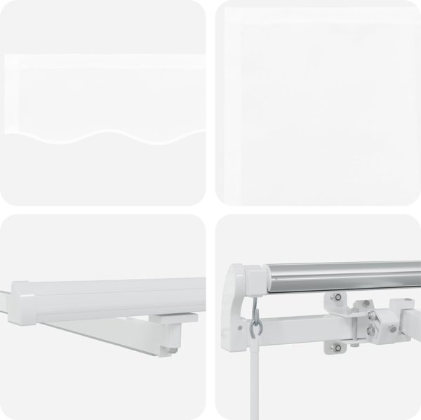 vidaXL Μηχανική Τέντα Εξωτερικού Χώρου με LED, Άσπρη, 450x300 cm