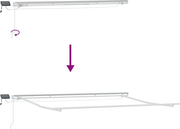 vidaXL Μηχανική Τέντα Εξωτερικού Χώρου με LED, Άσπρη, 450x300 cm