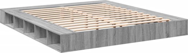 vidaXL Rama lozka, szary dab sonoma, 180x200cm material drewnopochodny
