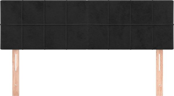 vidaXL Προσκέφαλα κρεβατιού, 2 τεμ., μαύρα, 72x5x78/88 cm, βελούδινα