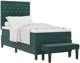 vidaXL Κρεβάτι Box Spring με Στρώμα και Πάγκο 100x200 εκ. Βελούδινο Σκούρο Πράσινο