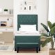 vidaXL Κρεβάτι Box Spring με Στρώμα και Πάγκο 100x200 εκ. Βελούδινο Σκούρο Πράσινο