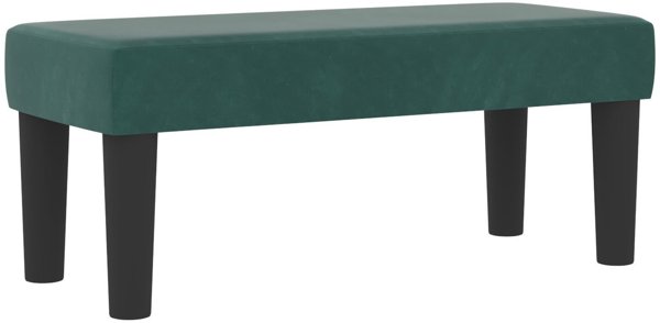 vidaXL Κρεβάτι Box Spring με Στρώμα και Πάγκο 100x200 εκ. Βελούδινο Σκούρο Πράσινο