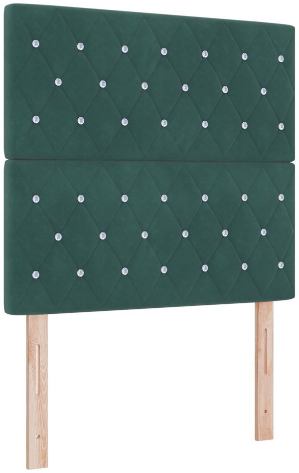 vidaXL Κρεβάτι Box Spring με Στρώμα και Πάγκο 100x200 εκ. Βελούδινο Σκούρο Πράσινο