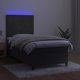 vidaXL Κρεβάτι κοντινεντάλ με στρώμα και LED, γκρι βελούδο, 80x200 cm