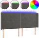 vidaXL Zaglozek giatou me LED, skouro gkri, 163x16x118/128cm, aksamit