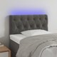 vidaXL Zaglowek do lozka z LED, ciemnoszary, 80x7x78/88 cm, aksamit