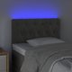 vidaXL Zaglowek do lozka z LED, ciemnoszary, 80x7x78/88 cm, aksamit