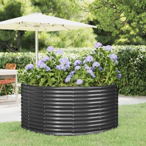 vidaXL vidaXL Donica ogrodowa, antracyt, 140x140x68 cm, malowana proszkowo