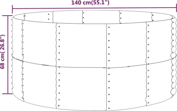 vidaXL vidaXL Donica ogrodowa, antracyt, 140x140x68 cm, malowana proszkowo
