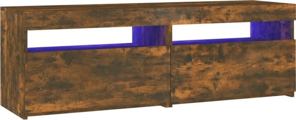 vidaXL Ντουλάπι για TV με LED φωτισμό, καπνιστή δρυς, 120x35x40 cm