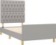 vidaXL Rama κρεβατιού με κεφαλάρι, ανοιχτογκρι, 100x200 cm, υφασμάτινη επένδυση