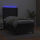 vidaXL Lodzko kontynentalne z materacem i LED czarna ekoskora 90x200 cm