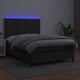 vidaXL Κοντινεντάλ κρεβάτι με στρώμα και LED, μαύρη οικολογική δερμάτινη επένδυση, 140x190 cm