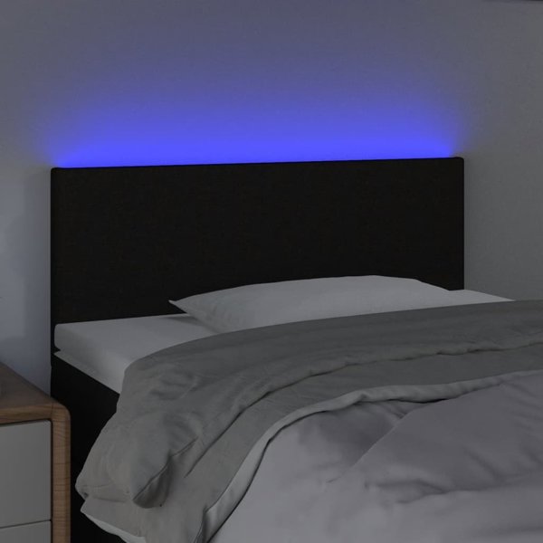 Προσκέφαλο κρεβατιού vidaXL με LED, μαύρο, 100x5x78/88 εκ, ύφασμα