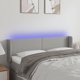 vidaXL Τελειώμα κεφαλιού κρεβατιού με LED, ανοιχτό γκρι, 147x16x78/88 cm, ύφασμα