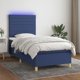 vidaXL Λοιζκο kontynentalne z materacem niebieskie 100x200cm tkanina