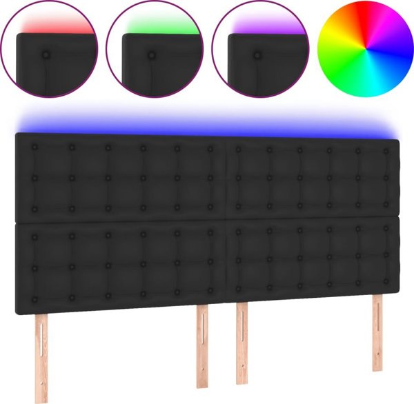 vidaXL Κεφαλάρι κρεβατιού, μαύρο, 160x5x118/128 cm, τεχνητό δέρμα
