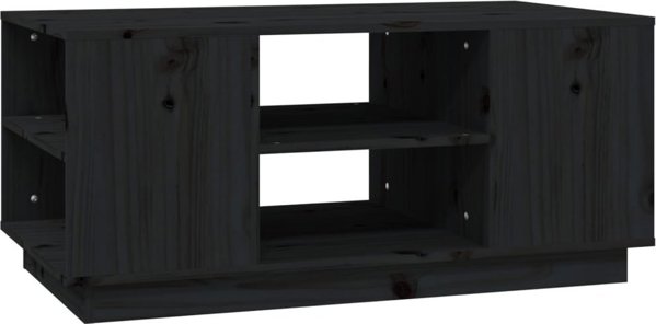 vidaXL vidaXL Stolik kawowy, czarna, 90x49x40,5 cm, lite drewno sosnowe