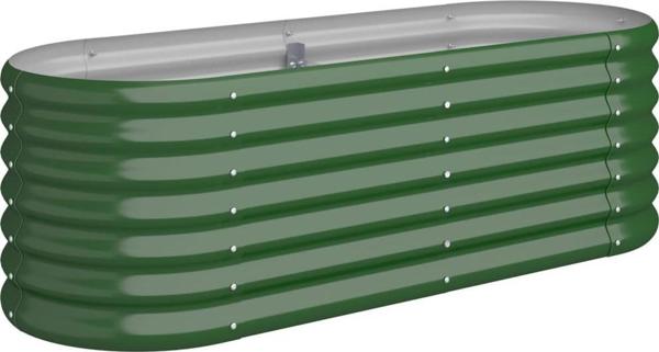 vidaXL vidaXL Donica ogrodowa, malowana proszkowo stal, 114x40x36 cm, zielona