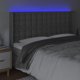 vidaXL Zaglowek do lozka z LED, szary, 147x16x118/128 cm, sztuczna skora