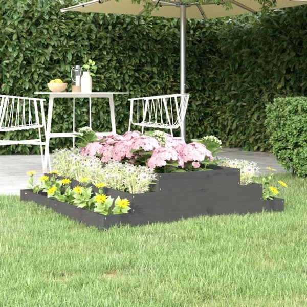 vidaXL Donica, szara, 110x110x27 cm, lite drewno sosnowe