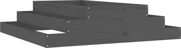 vidaXL Donica, szara, 110x110x27 cm, lite drewno sosnowe