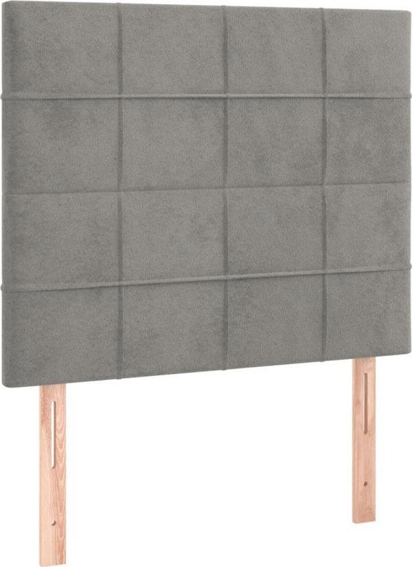 vidaXL Kontinentalno lozko me to materacem, jasnoszare, aksamit, 100x200 cm
