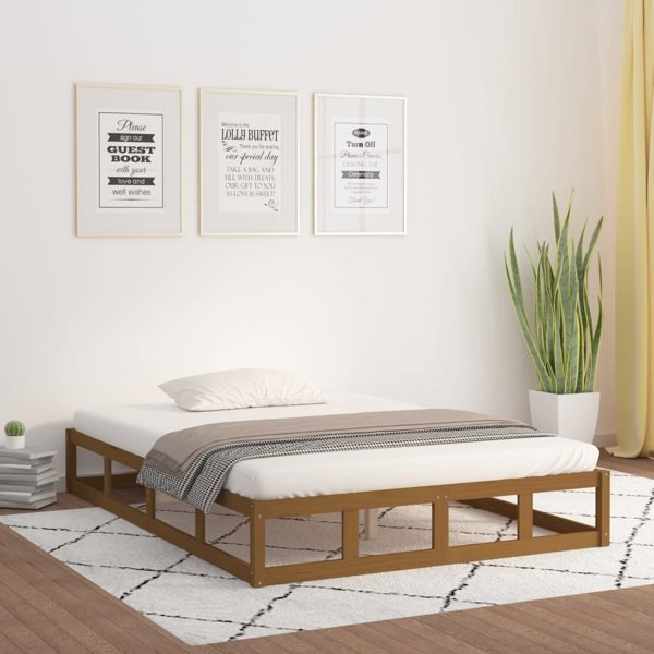 vidaXL Rama κρεβατιού, μέλι καφέ, 120 x 200 cm, μασίφ ξύλο