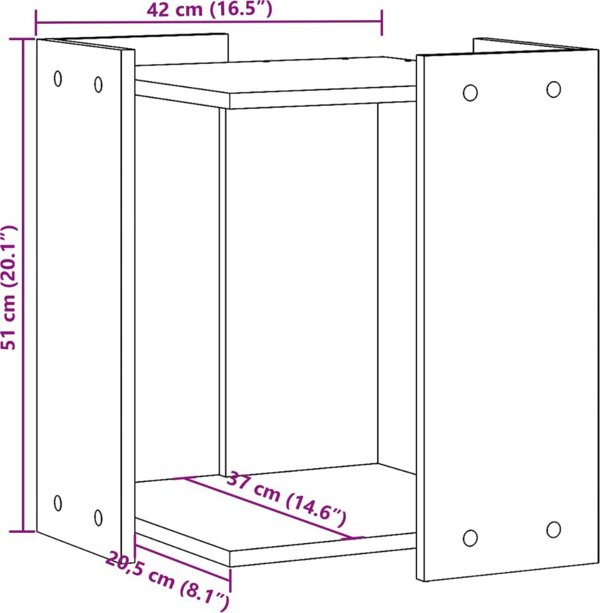 vidaXL Ντουλάπι για κουβά, χρώμα σκυροδέματος, 42x42x51 εκ.