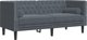 vidaXL Σετ καθιστικού Chesterfield 2 τεμαχίων με κυλινδρικά μαξιλάρια, σκούρο γκρι, βελούδο