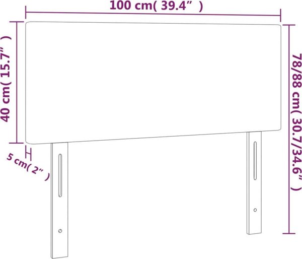 vidaXL Κεφαλάρι για κρεβάτι με LED, σκούρο γκρι, 100x5x78/88 εκ., βελούδο