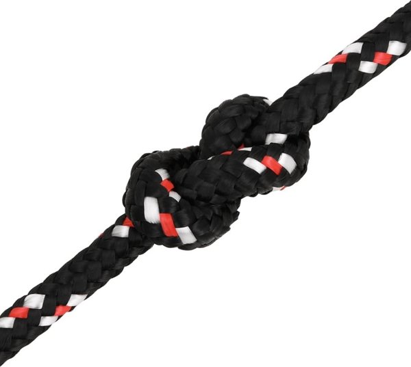 vidaXL Ναυτικό Σχοινί μαύρο 8 mm 25 m πολυπροπυλένιο