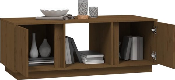vidaXL Τραπεζάκι σαλονιού, χρώμα καφέ μέλι, 110x50x40 cm, μασίφ πεύκο
