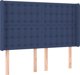vidaXL Κρεβάτι κοντινεντάλ με στρώμα, μπλε, 140x200 εκ, ύφασμα
