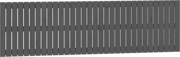 vidaXL Κεφαλάρι κρεβατιού, γκρι, 204x3x60 cm, μασίφ πεύκο