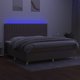 vidaXL Κρεβάτι continental με στρώμα, ταουπ, 200x200 cm, ύφασμα