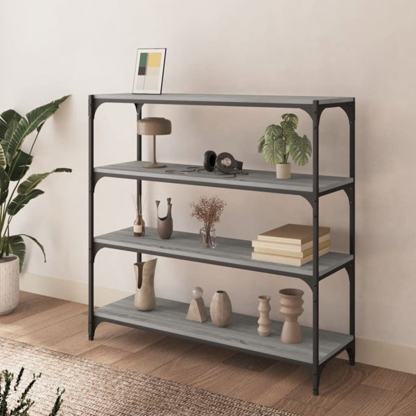 vidaXL Βιβλιοθήκη σε γκρι δρυς Sonoma 100x33x100 cm