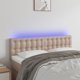 vidaXL Κεφαλάρι κρεβατιού με LED, καφέ cappuccino, 144x5x78/88 εκ., οικολογικό δέρμα