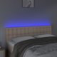 vidaXL Κεφαλάρι κρεβατιού με LED, καφέ cappuccino, 144x5x78/88 εκ., οικολογικό δέρμα