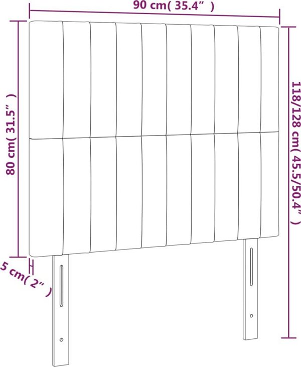 vidaXL Zaglowek do lozka z LED, ciemnozielony, 90x5x118/128 cm, aksamit