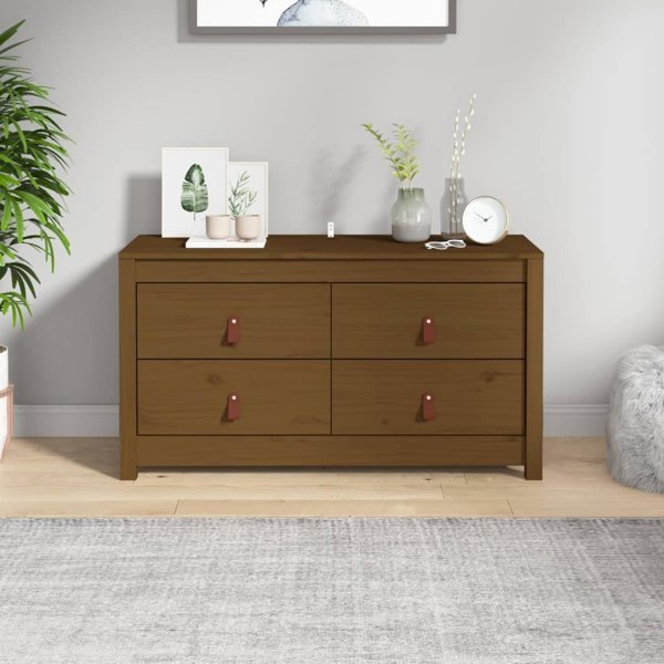vidaXL Komoda miodowy braz 100x40x54 cm lite drewno sosnowe