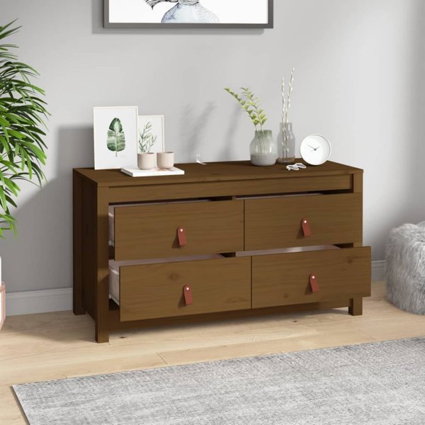 vidaXL Komoda miodowy braz 100x40x54 cm lite drewno sosnowe