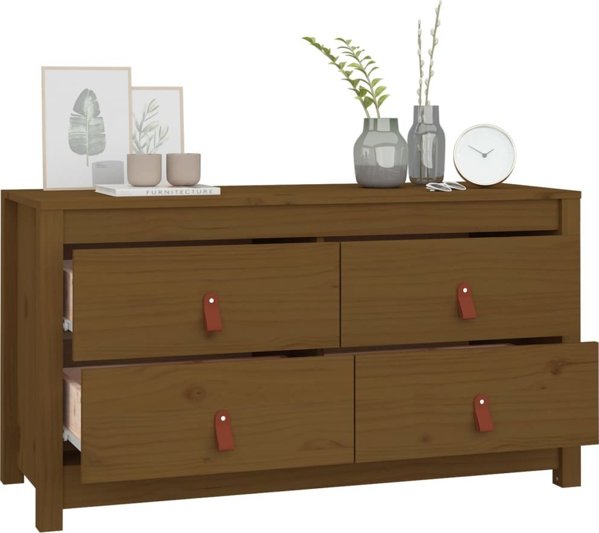 vidaXL Komoda miodowy braz 100x40x54 cm lite drewno sosnowe