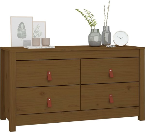 vidaXL Komoda miodowy braz 100x40x54 cm lite drewno sosnowe
