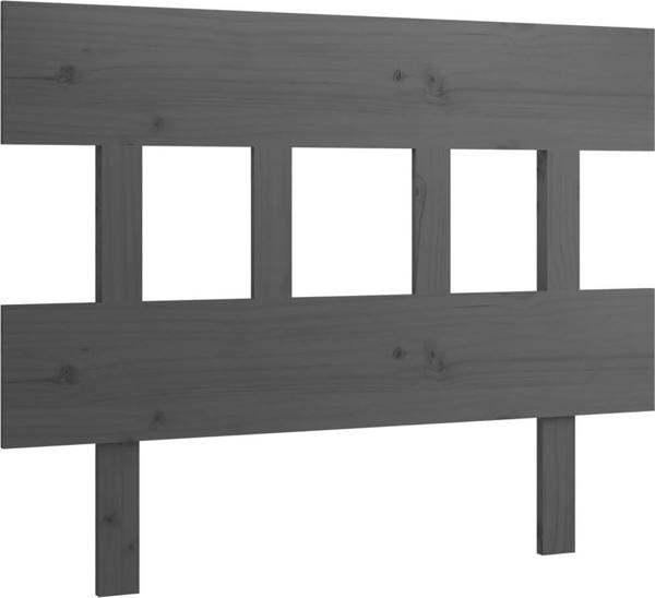vidaXL Κεφαλάρι κρεβατιού, γκρι, 103,5x3x81 cm, από μασίφ πεύκο