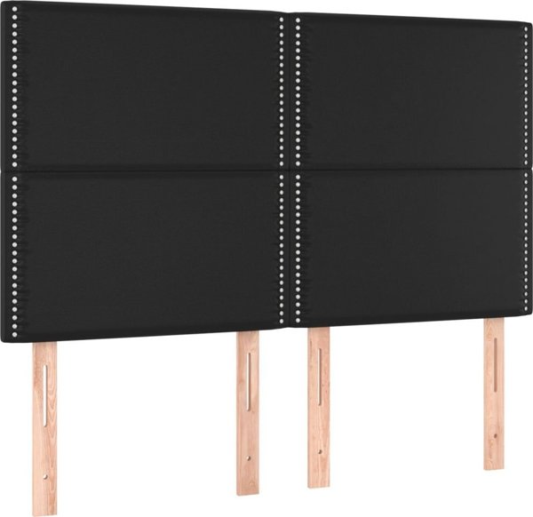 vidaXL Κεφαλάρι κρεβατιού, μαύρο, 144x5x118/128 cm, συνθετικό δέρμα