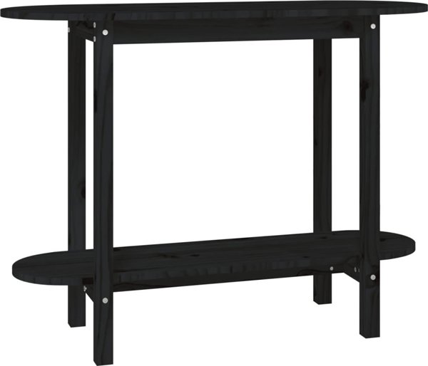 vidaXL Stolik konsolowy, czarny, 110x40x80 cm, lite drewno sosnowe