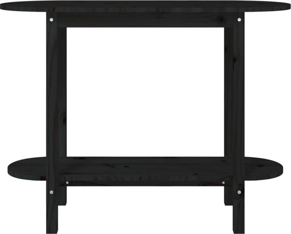 vidaXL Stolik konsolowy, czarny, 110x40x80 cm, lite drewno sosnowe